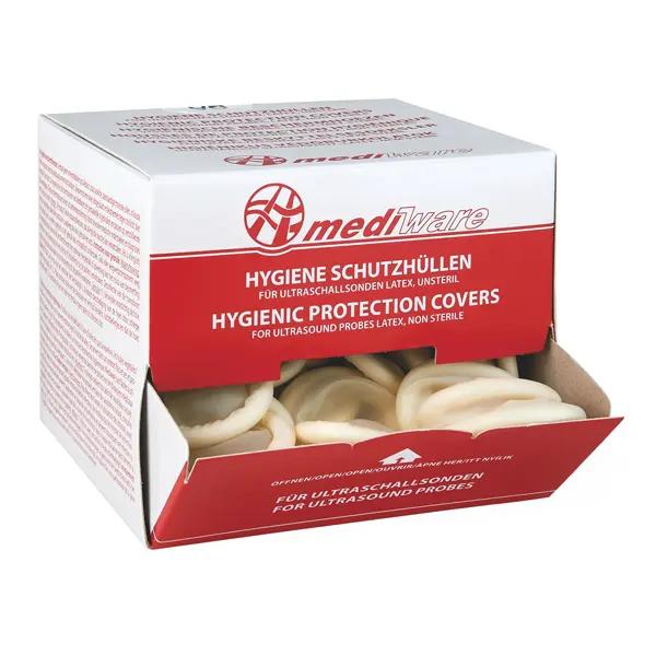 Ultraschall-Schutzhüllen Latex, ø32mm, gepudert ohne Gleitmittel, unsteril
